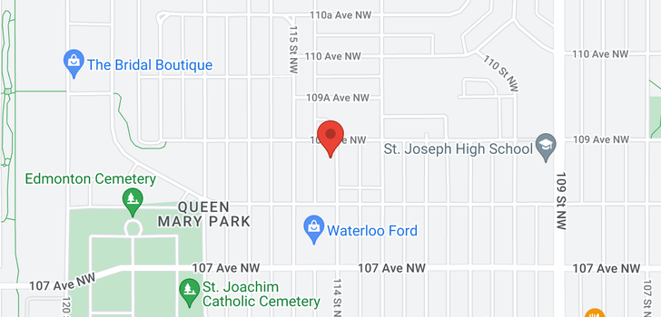 map of 10830 114 ST NW